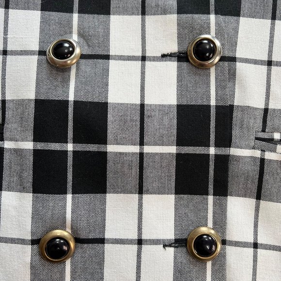 VINTAGE/Women's Long Boxy Short Sleeve Fitted Blazer Plaid Pattern sz 12 - Picture 14 of 16